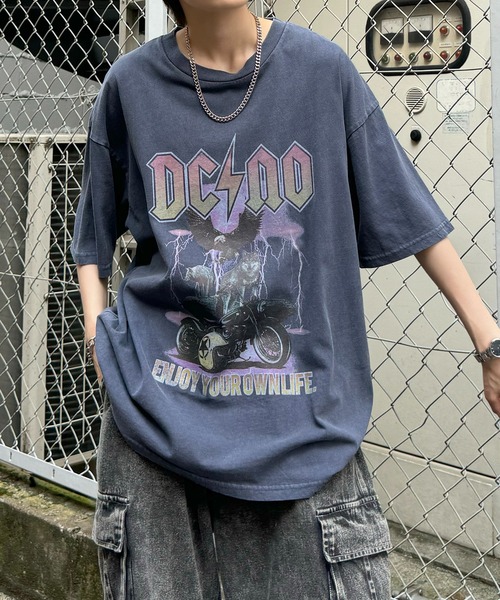 Vinatge Rockprint Leto Pigment обработка - Bigshell полуспортивная банд T‑shirt мужская, редизайн