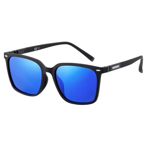 Shimano Wellington Glass 01 UJ-051Y — поляризационные очки, тонкая/матовая чёрная оправа, синие линзы