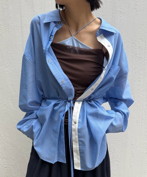 Sheer Waist Mark oversize shirt — прозрачная рубашка‑оверсайз с выделенной талией