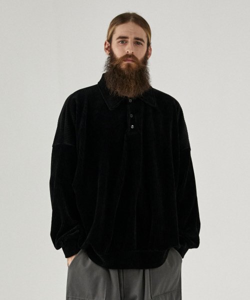CB Corderoy PK длинный рукав T‑shirt (черный).