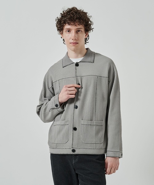 HAND STITCH KNIT POLO CARDIGAN — вязаный кардиган‑поло ручной строчки.