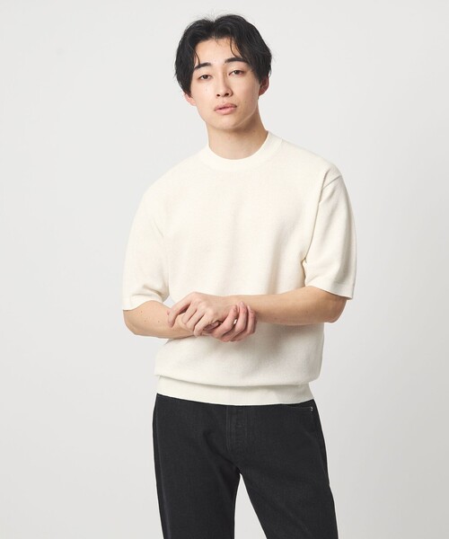 Tuck pique biz crew neck knit — «вошательный».