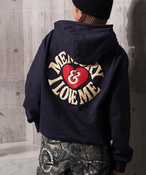 MEMORY Back Logo I LOVE ME — пуловер‑худи "I LOVE ME" с лого на спине