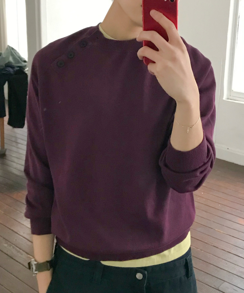 Круглый вязаный хенли‑нек кроп‑топ [Burgandy]