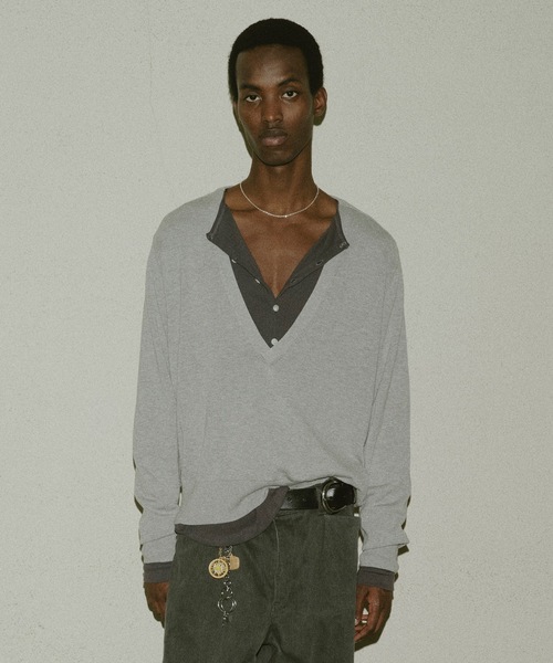Пуловер COTTON SILK V‑NECK — в‑образный вырез