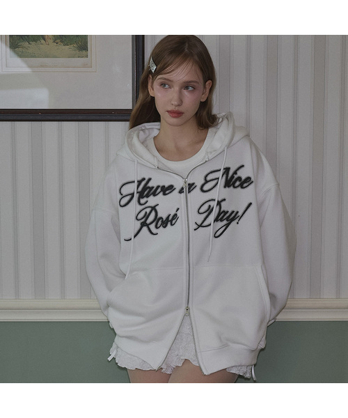 Spread Hood Zip‑up [White] — худи на молнии белое