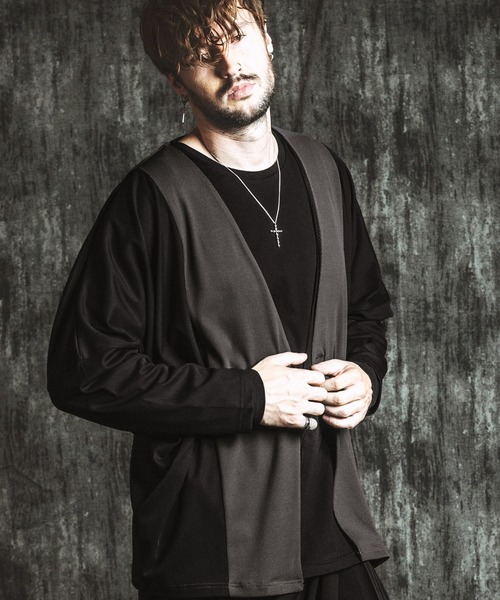 NO ID. Changing Dolman Sleeve Rib Cardigan — кардиган с дольман‑рукавом и ребристой вязкой
