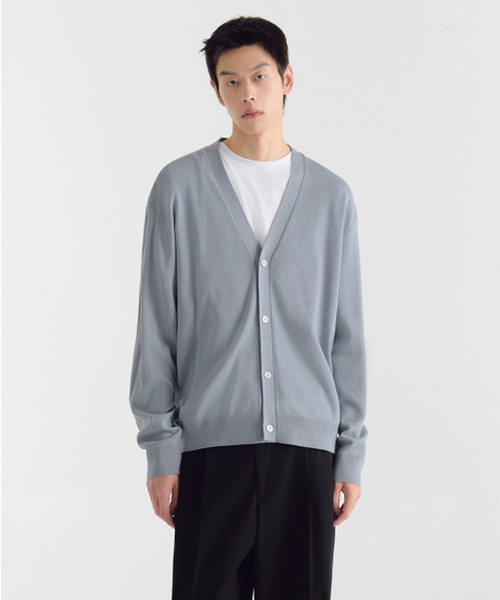 Cotton Tencel Essential Shirt [Blue Grey] — хлопково-тенсельная базовая рубашка (синий‑серый)