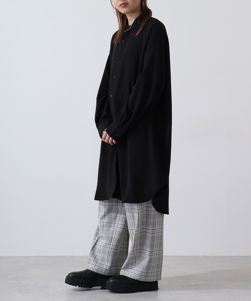 Бандカラー лонг футболка (band collar long t-shirt)