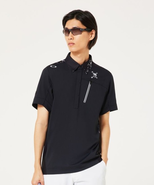 OAKLEY SKULL WATER BALLET SHIRT поло, голубой/чёрный, влаговыводящая OAKLEY