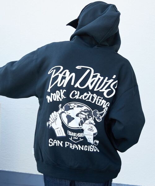BEN DAVIS WALL TAGGING ZIP HOODIE / худи на молнии с граффити-принтом