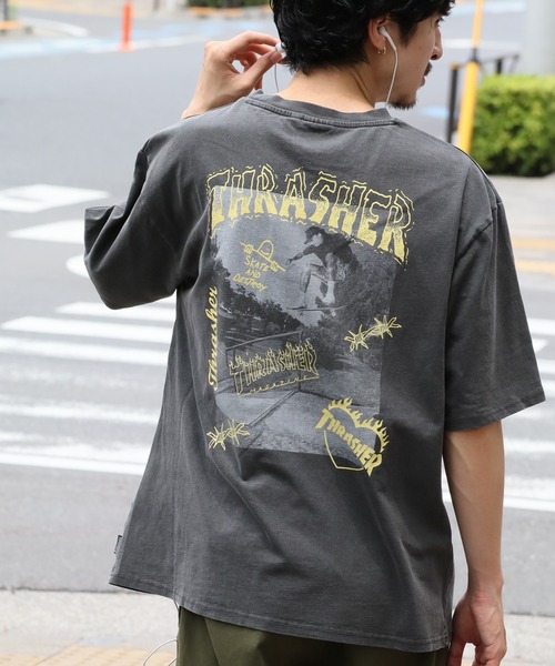 THRASHER пигмент-ручная обработка blackfoot print T-shirt