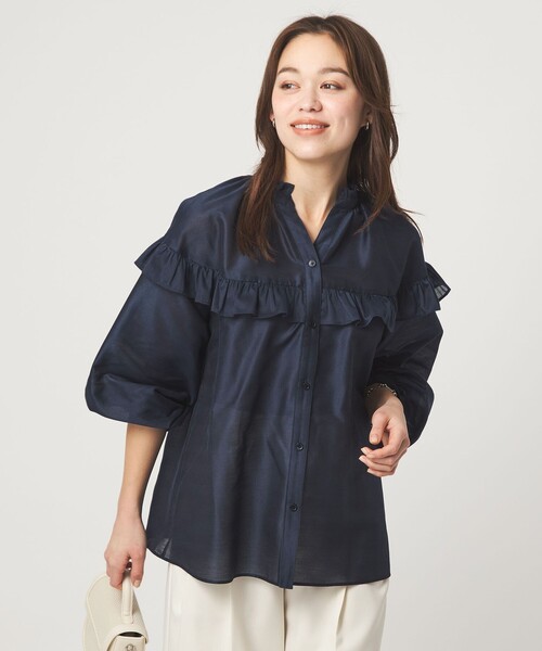 Карлмейер York frill blouse — масиновый Woshable breathable blouse