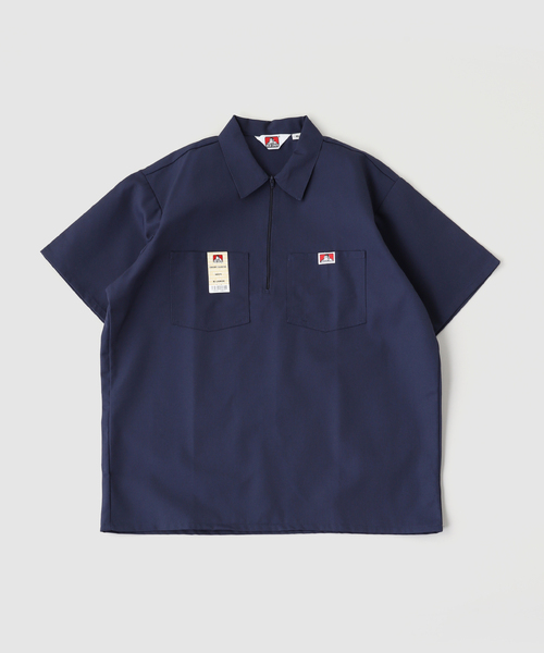 BEN DAVIS / Bendavis SS ST 1/2 Zip Shirt — рубашка с полу‑молнией