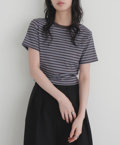 Border crop T — бомбер-кроп футболка