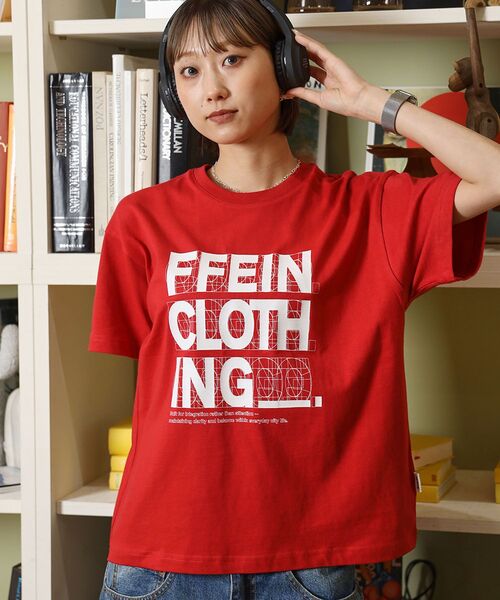 [FFEIN (Fein)] Линейный граффити круглый-neck T‑shirt / футболка кру‑нек полурукав принт (короткий丈)