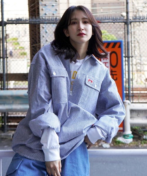 BEN DAVIS USA тяжёлая полу‑молния рубашка (half zip)