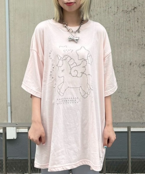 LOVE MYSELF UNICORN BIG T — футболка с большим принтом единорога