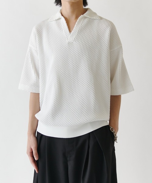 Waffle short sleeve sleeper skipper polo