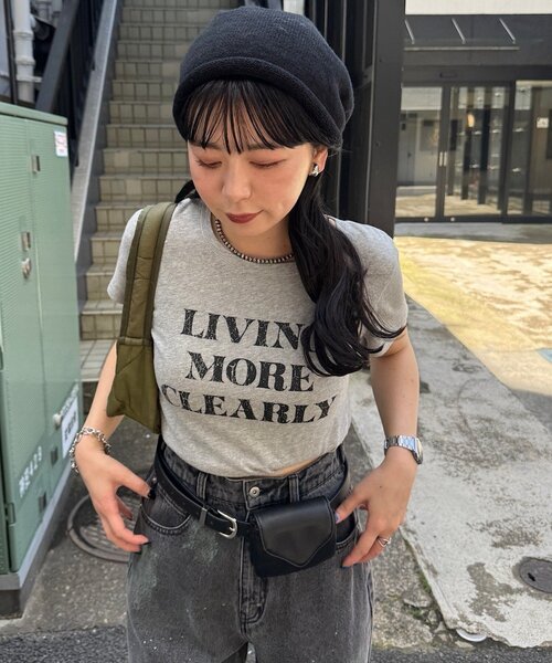 (S.M размер) винтажная обработанная VINTAGE логотип T‑shirt
