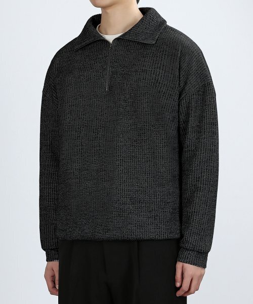 RAVINE TEX ZIP‑UP KNIT (тёмно‑серый) — вязаная кофта на молнии