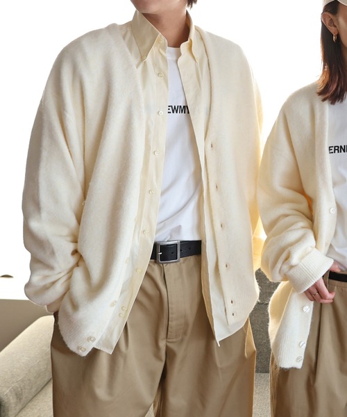Moheirlike V‑neck knit cardigan