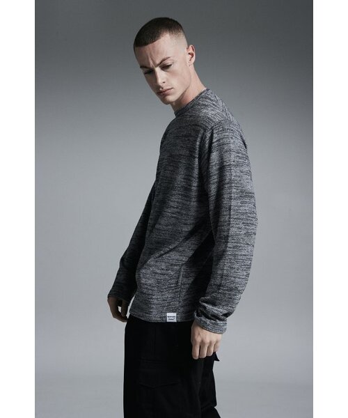Bottom Point Bokashi Round Knit (grey)
