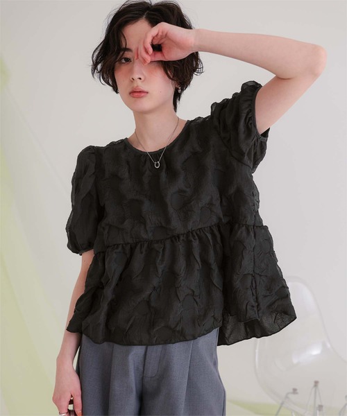 Dot Paf Sleeve Blow Blouse — лёгкая блуза