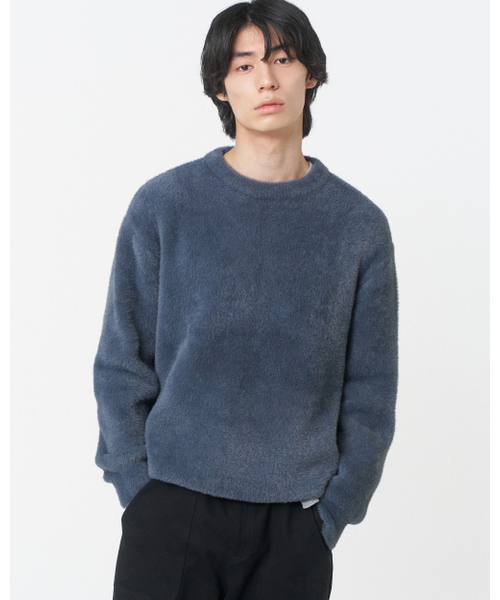 Фактурный свитер crewneck Hairy — угольный (CHARCOAL)