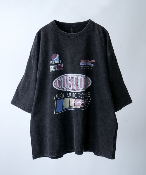 Пигмент камуфляжный комфортационный винтажный график принт T‑shirt