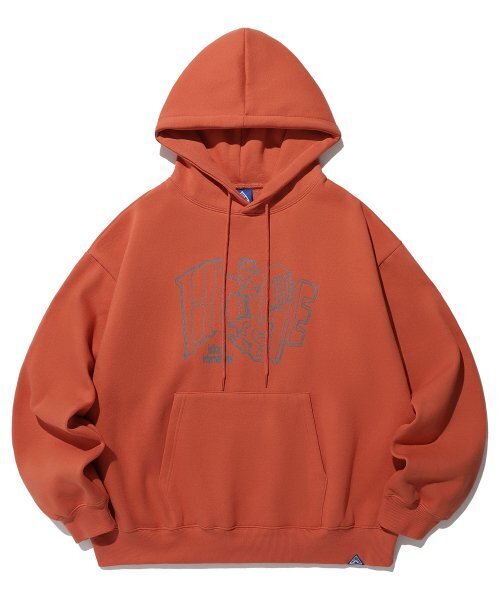 WINDING HOMIE HOODIE_CORAL (IK2DFMM436A) — коралловая толстовка‑худи