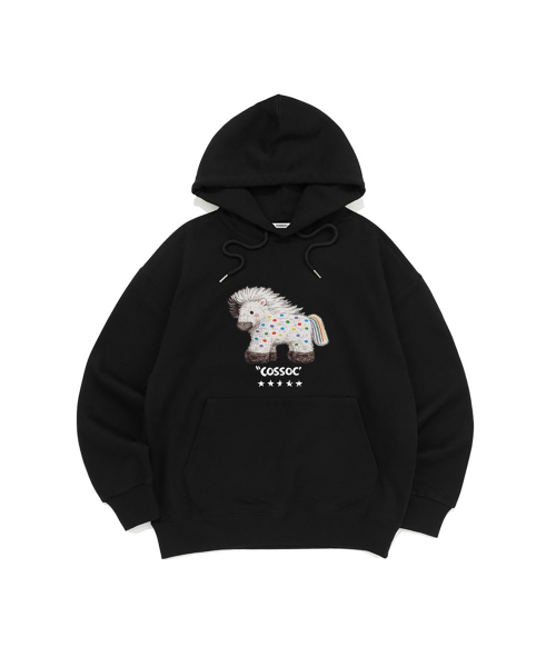 CC‑лейн бохо ворс фуд паркер (чёрный) — CC LINE BOHO HOOD PARKA (black)