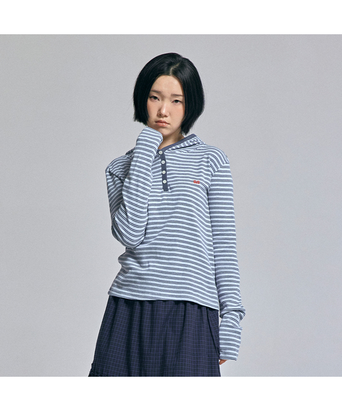 Страйп батон‑форд T‑shirt — deep blue — полосатая футболка