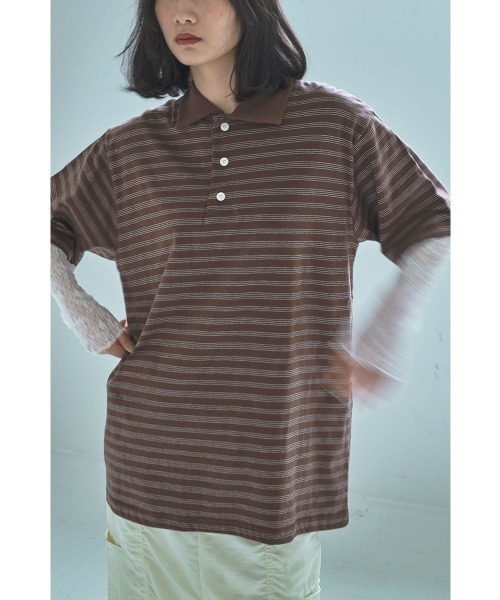 STRIPED CUTSEW POLO — полосатое поло трикотаж