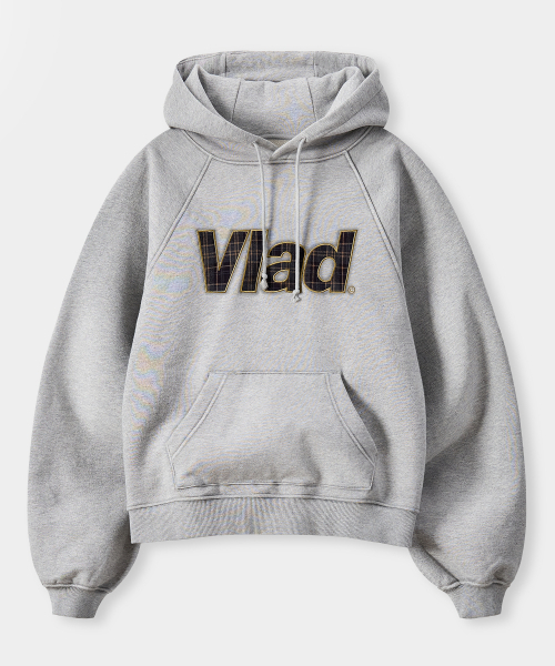 VLAD Check Appリケ フードT‑shirt_меланж