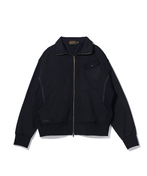 High Neck Zip‑up Sweatshirt — чёрный
