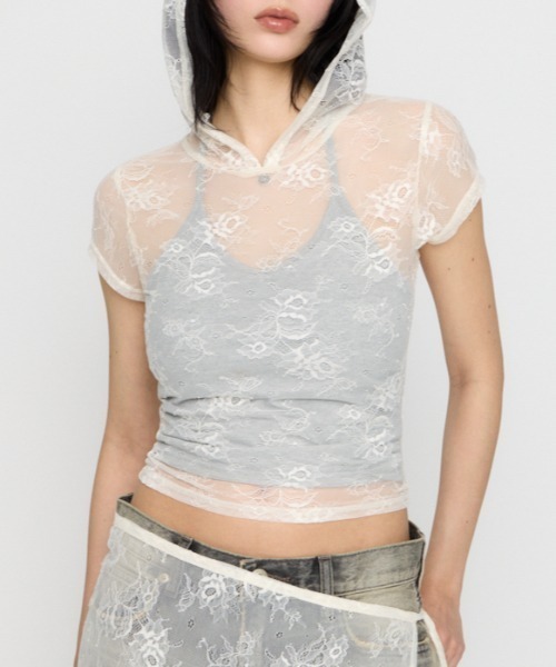 MESH LACE HOODIE — топс (муж./жен.)
