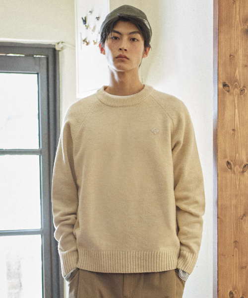 MULTI TONE PULLOVER [CREAM] — разнотонный пуловер кремовый