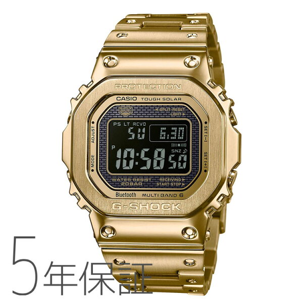 G-SHOCK GMW-B5000GD-9JF Casio — полнотонные металлические мужские часы с подключением к смартфону, радиосинхронизированные, золотые