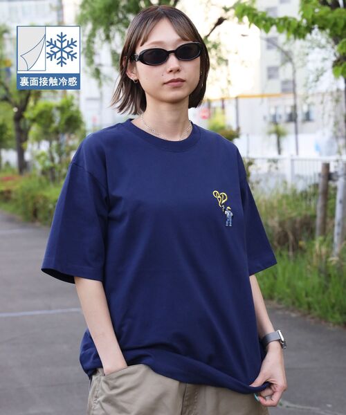 BEN DAVIS GORILLA EMB COOL TEE — футболка с охлаждающим эффектом, короткий рукав, круглой горловиной,刺繍 ванпойнт