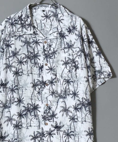Rayon Patterned Aloha Shirt — вискозная гавайская рубашка с узором, поло-силуэт, полурукав
