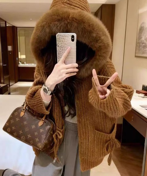 Faux fur denim парка