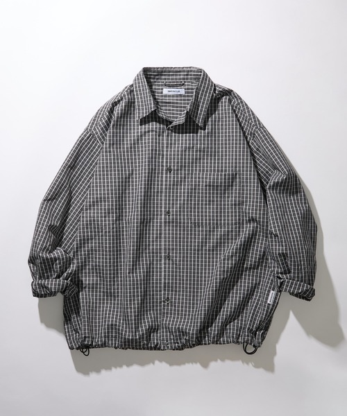 MAISON CLUB — Broad Drawcord Box Shirt — рубашка с широким шнурком и коробчатым кроем