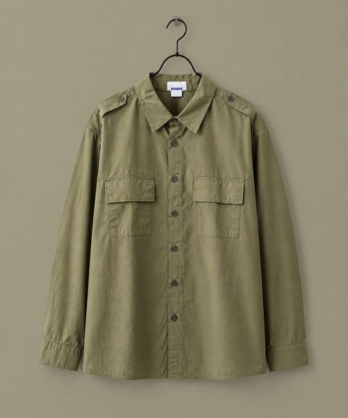 2-7B40 Oversize Military Button Shirt