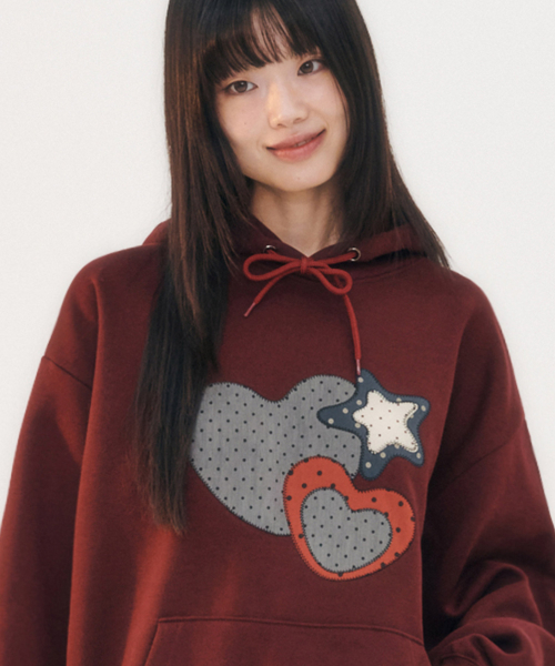 MY HEART вышитый фуд-парка AHP1208 (Burgundy)