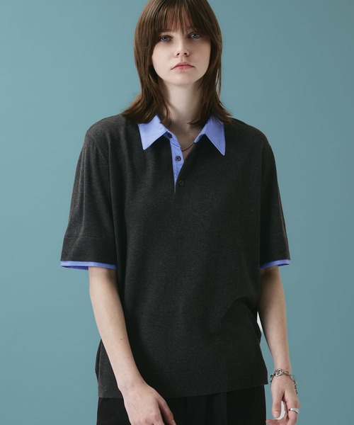 LAYERED KNIT POLO SHIRT / многослойная вязаная поло