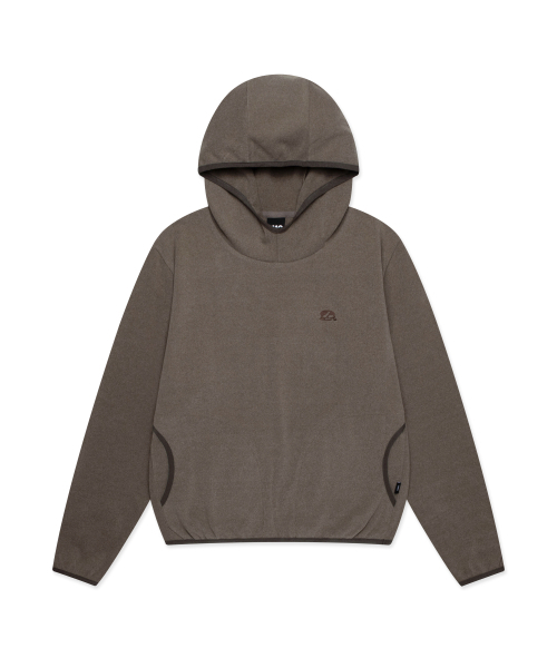 WM CIRCLE LOGO FLEECE HOODIE — коричневое флисовое худи с логотипом