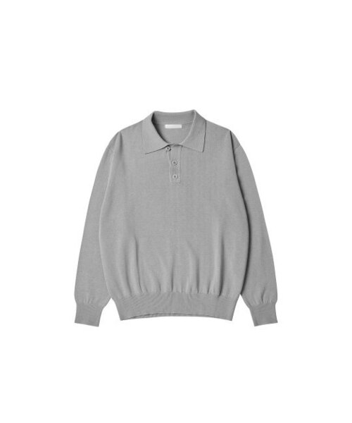 T‑side knit polo (light gray)
