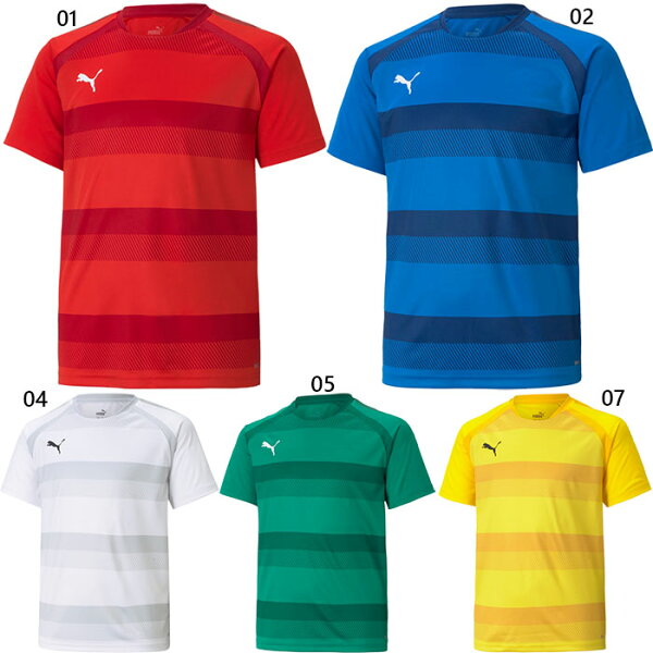 PUMA юниорская командная форма TEAMVISION — хлопковая футболка для футбола с коротким рукавом, белая/синяя/красная, модель 705149