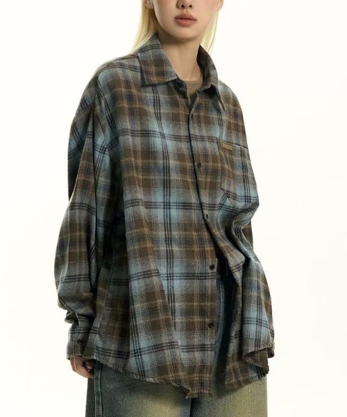Oversize check shirt